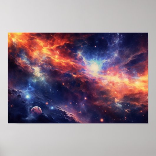Levendige Nebula Galaxy Art - Kleurrijke Kosmische Poster (Voorkant)