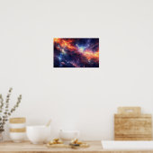 Levendige Nebula Galaxy Art - Kleurrijke Kosmische Poster (Keuken)