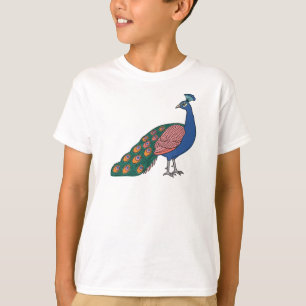 Levendige nederige pauw  t-shirt