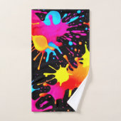 Levendige neon abstracte kunst in beweging bad handdoek (Handdoek)