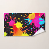 Levendige neon abstracte kunst in beweging bad handdoek (Handdoek)