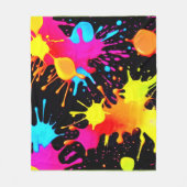 Levendige neon abstracte kunst in beweging fleece deken (Voorkant)