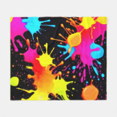 Levendige neon abstracte kunst in beweging fleece deken (Voorkant (Horizontaal))