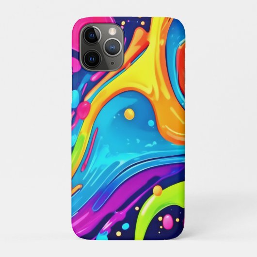 Levendige Neon Abstracte Kunstspatten Case-Mate iPhone Case (Achterkant)
