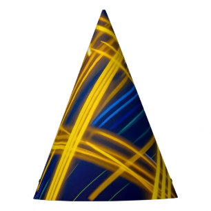 Levendige Neon Abstracte Lichtsnelheid Cyberpunk T Feesthoedjes