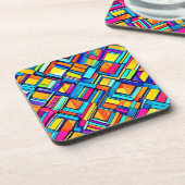 Levendige neon Abstracte patronen Bier Onderzetter (Linkerzijde)