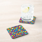 Levendige neon Abstracte patronen Bier Onderzetter (Rechterzijde)