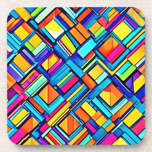 Levendige neon Abstracte patronen Bier Onderzetter (Voorkant)
