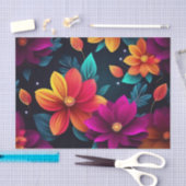 Levendige Neon Bloemen in het donker Tissuepapier (Craft)