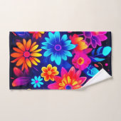 Levendige Neon Bloemkunst Bad Handdoek (Handdoek)