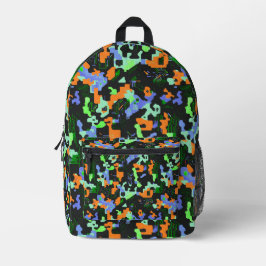 Levendige Neon Camouflage Bedrukte Rugzak