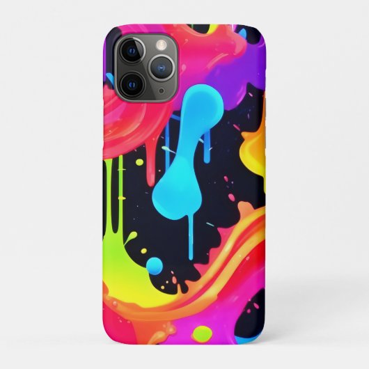 Levendige Neon Color Splash Art Case-Mate iPhone Case (Achterkant)