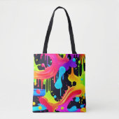 Levendige Neon Color Splash Art Tote Bag (Voorkant)