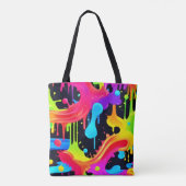 Levendige Neon Color Splash Art Tote Bag (Achterkant)