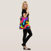 Levendige Neon Color Splash Art Tote Bag (Op model)