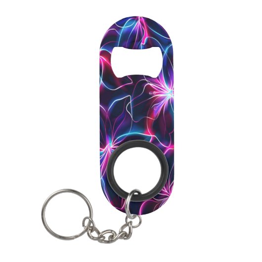 Levendige Neon Flower Burst Mini Flessenopener (Voorkant)
