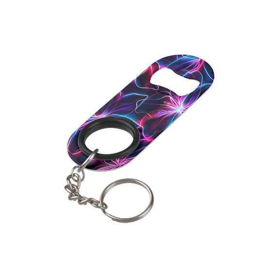 Levendige Neon Flower Burst Mini Flessenopener (Achterkant Gekanteld)