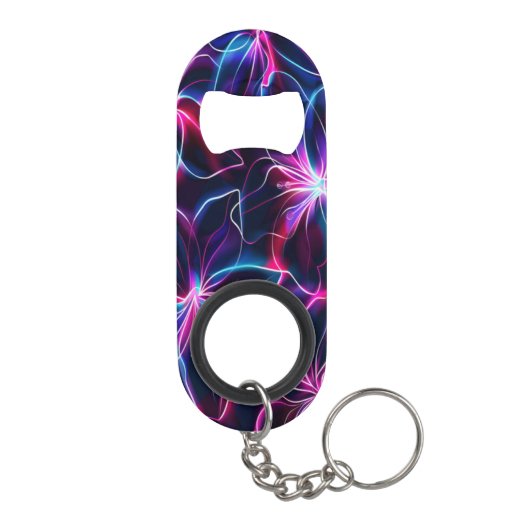 Levendige Neon Flower Burst Mini Flessenopener (Achterkant)