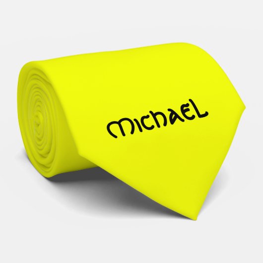 Levendige neon fluorescerende gele celtic naam stropdas (Opgerold)