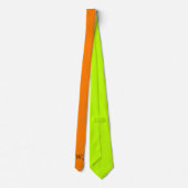 Levendige neon fluorescerende oranje gele monogram stropdas (Achterkant)
