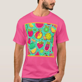 Levendige Neon Fruits Orchard Art T-shirt