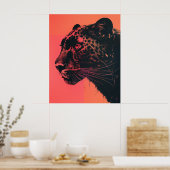 Levendige neon-geïnfundeerde risografie karakteris poster (Keuken)