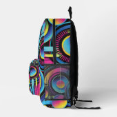 Levendige Neon Geometrische Abstracte Bedrukte Rugzak (Rechts)