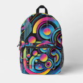 Levendige Neon Geometrische Abstracte Bedrukte Rugzak (Voorkant)