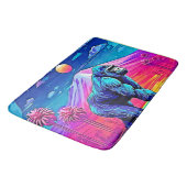 Levendige Neon Gorilla in een surrealistisch Oerwo Badmat (Gekanteld)