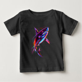 Levendige Neon Haai Moderne Digitale Oceaan