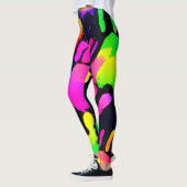 Levendige Neon Handprint Art Leggings (Links)