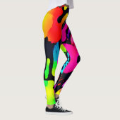 Levendige Neon Handprint Art Leggings (Rechts)