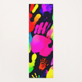 Levendige Neon Handprint Art Yogamat (Voorkant)
