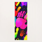 Levendige Neon Handprint Art Yogamat (Achterkant)