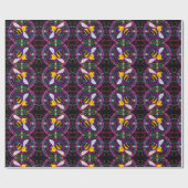 Levendige Neon Honingbij met Abstract Patroon Cadeaupapier (Vlak)