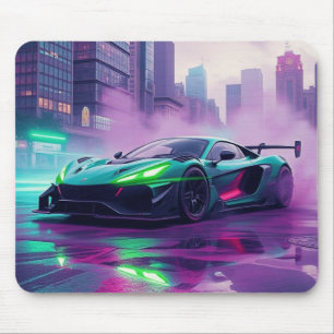 Levendige Neon Hyper Car Mousepad Muismat