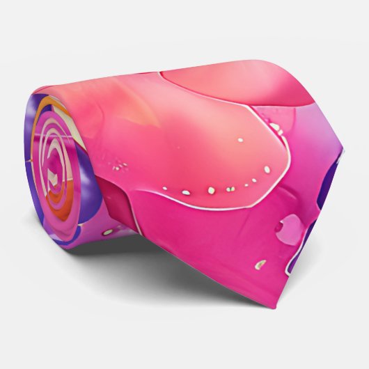 Levendige neon kleurrijke roze gele regenboog hipp stropdas (Opgerold)