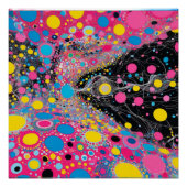 Levendige Neon Kosmische Stippen Abstract Ruimteon Perfect Poster (Voorkant)