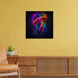 Levendige Neon Kwallen met Elektrische Tentakels M Poster