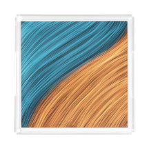 Levendige Neon Lichtstrengen van Blauw en Oranje