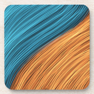 Levendige Neon Lichtstrengen van Blauw en Oranje Bier Onderzetter