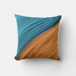Levendige Neon Lichtstrengen van Blauw en Oranje Kussen