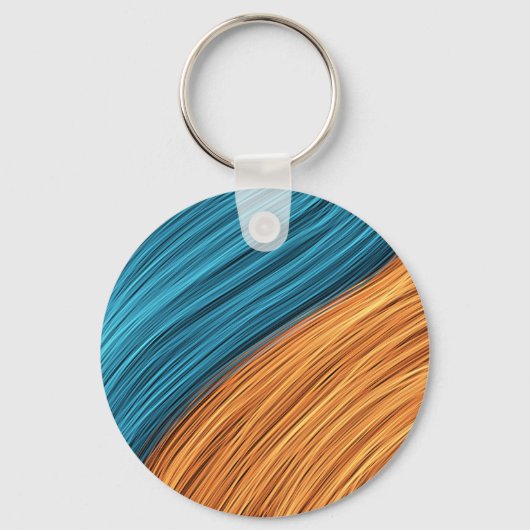 Levendige Neon Lichtstrengen van Blauw en Oranje Sleutelhanger (Voorkant)