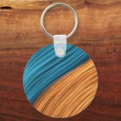 Levendige Neon Lichtstrengen van Blauw en Oranje Sleutelhanger (Voorkant)