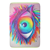 Levendige Neon Oog Abstracte Kunst Badmat (Voorkant Verticaal)