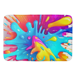 Levendige Neon Paint Splash Art Badmat