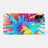 Levendige Neon Paint Splash Art Case-Mate iPhone Case (Achterkant (horizontaal))