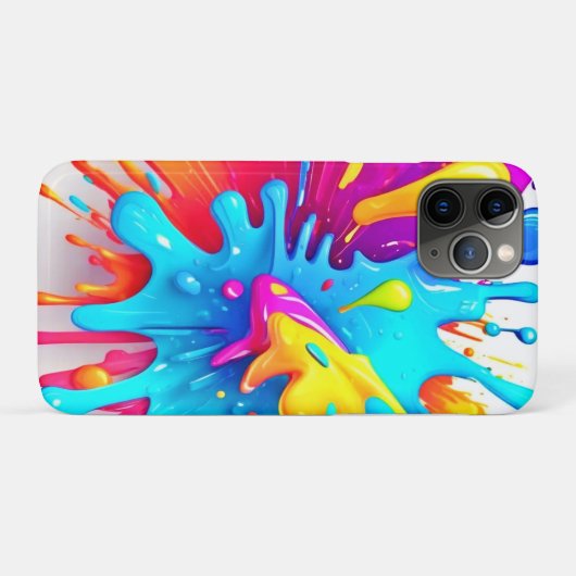 Levendige Neon Paint Splash Art Case-Mate iPhone Case (Achterkant (horizontaal))