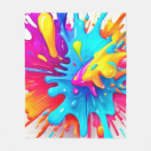 Levendige Neon Paint Splash Art Fleece Deken (Voorkant)