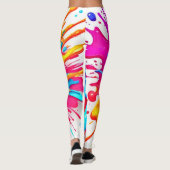 Levendige Neon Paint Splash Art Leggings (Achterkant)